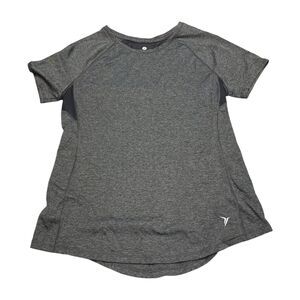 Old Navy Semi-Fitted Top Womens Heather Gray Polyester Raglan Sleeve Performance
